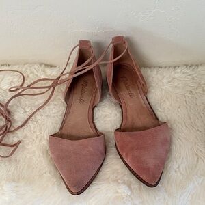 Madewell Women's Dusty Rose Lace-Up Flats size 6